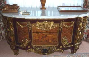 A French Gilt-bronze and Marquetry Commode,Paris,circa 1870,after Jean Henri Riesnerfrom a local surrey antique estate