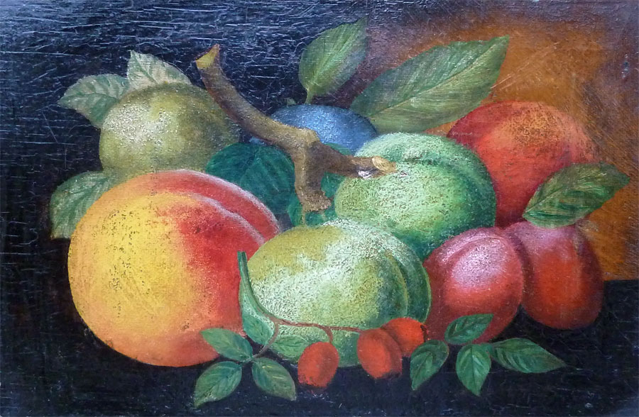 Early American still life on canvas 1820-1850 Early American still life on canvas 1820-1850